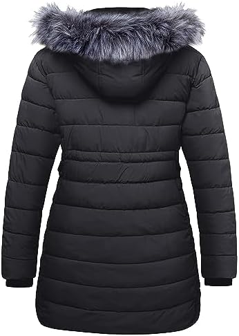 wantdo Women's Plus Size Winter Coats Puffer Coat Parka Jacket with Hood