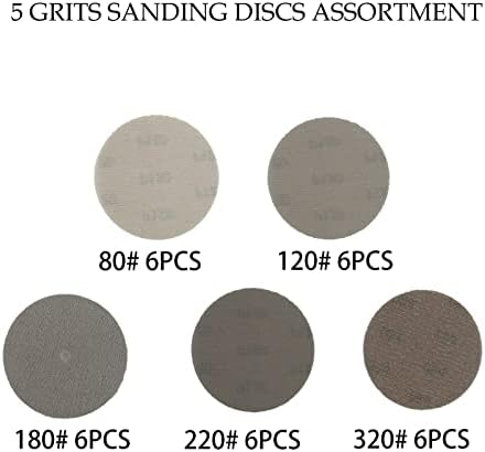 MAXXT 5" Hook & Loop DA Sander Backing Plate Pad 30 Sandpaper, Dual-Action Random Orbital Sanding Pad - Low Profile Edge, Medium Density - for MAXXT Brushless Orbit Sander R7303