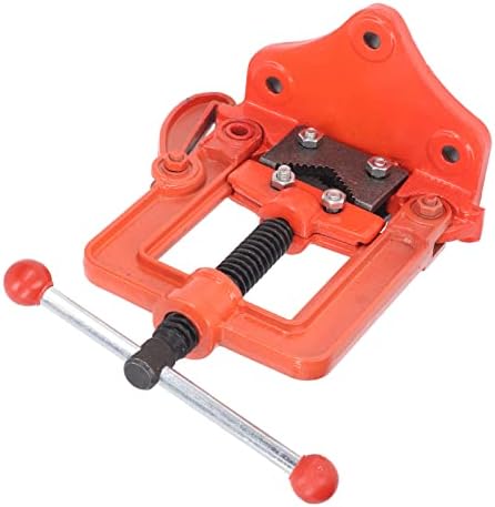 Bench Pipe Vice 2 Inch Capacity Heavy Duty Yoke Clamp Alloy Steel Construction for Threading Cutting Plumbing Workholding Tools
