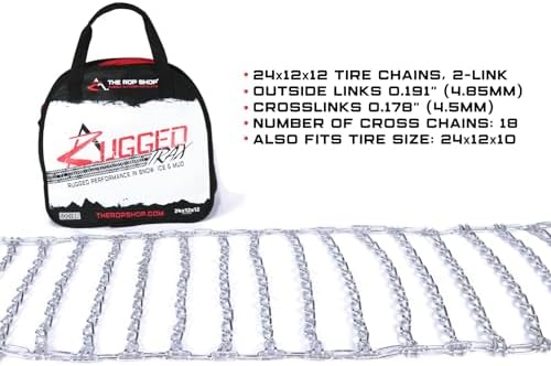 The ROP Shop Pair of 2 Link Tire Chains 24x12x10