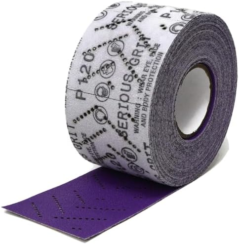 Serious Grit - P120 Grit Ceramic Hook & Loop Sandpaper Roll - 70mm x 12m
