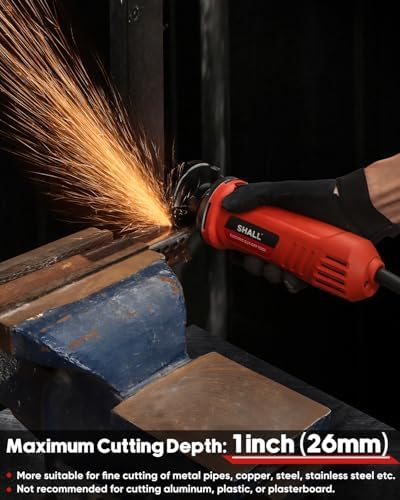 SHALL 3 Inch High-Speed Cut Off Tool, 3.5 Amp Metal Cutter Tool with 3Pcs Multifunctional Cut Off Wheels, 24000RPM Electricl Metal Cutting Tools for Steel, Inox