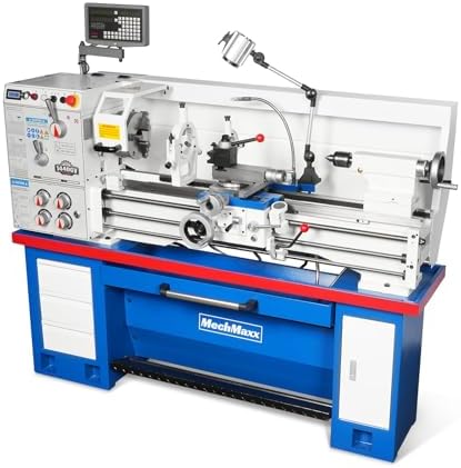 Mechmaxx 14" x 40" Industrial Metal Lathe Machine with Variable Speed DRO Gunsmith Gearhead Precision Turning Drilling Belt Drive，Model 1440GV