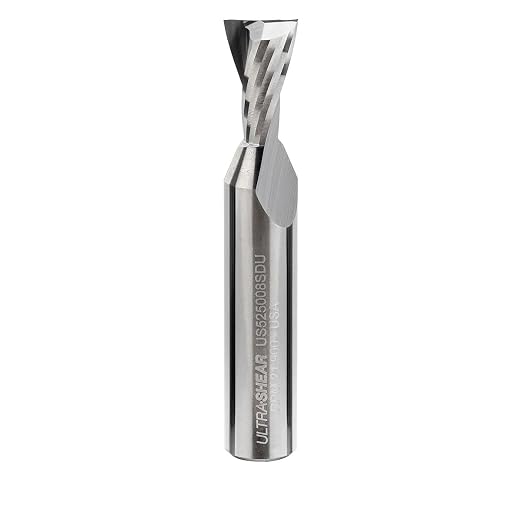 Solid Carbide 8° Dovetail Router Bit, 1/2SH, 1/2" Dia, 13/16" CL, 2-Flute, Up-Cut Spiral Geometry for Chatter-Free, Superior Quality Woodworking Joinery, USA Made - US525008SDU