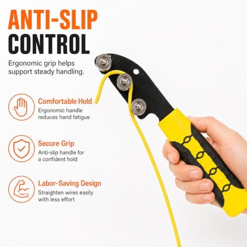Wire Straightener Tool, Handheld Smooth-Rolling Durable Wire Straightener, Anti-Slip, Labor-Saving, Flexible Rotation, Wear-Resistant, Professional Manual Cable Untangling And Bending Device (1PCS)
