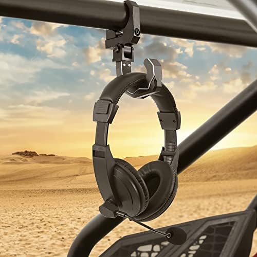 KEMIMOTO Aluminum UTV Hanger Headset Helmet Hook Fits 1.6"-2" Roll Bar