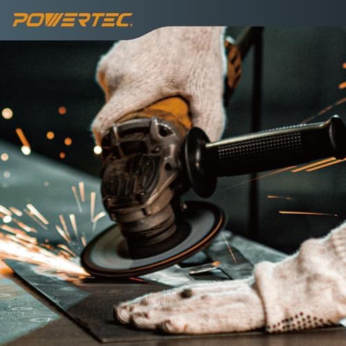 POWERTEC 11104 4-1/2" Zirconia Flap Discs - 20-Pack Assorted Grits (40/60) for Angle Grinder, Compatible with DeWalt DCG413B, DWE402, DCG405B, DWE4011 - Ideal for Sanding and Grinding Metal