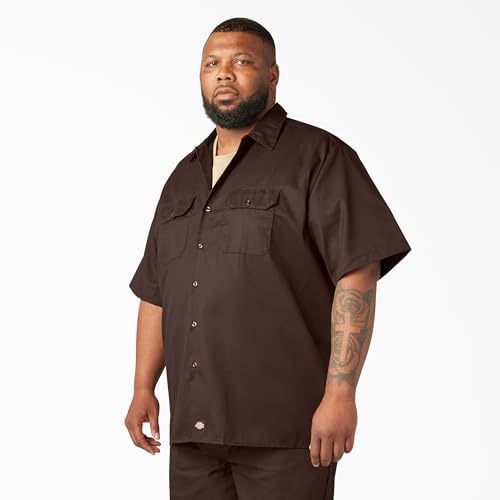 Dickies Men’s Short Sleeve Work Shirt – Durable Twill Button Down Shirts for Men, Lightweight Uniform for Daily Wear