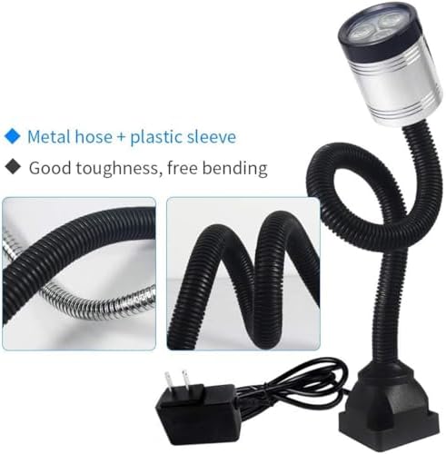 Flexible Work Light, Led Machine Light, Led Flexible Gooseneck Light 900 Lumens with 20inch Flexible Gooseneck 120 Volt for Lathe Workbench Bandsaw and Machine Tool