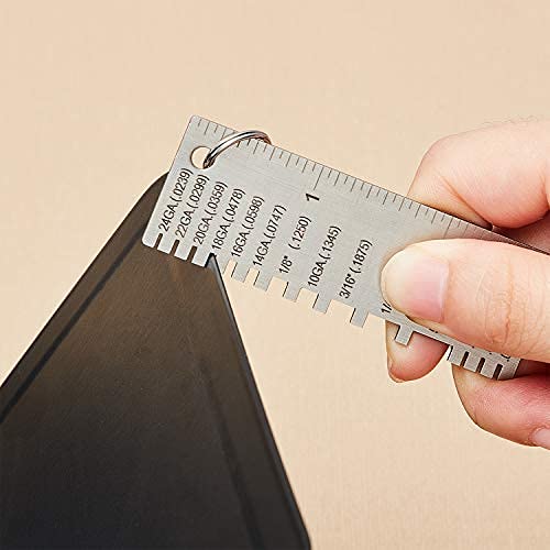 Weewooday 6 Pcs Wire/Metal Sheet Thickness Gauge Metal Tool Stainless Steel Welding One Sided Material Thickness Gauge Plated Size Inspection Tool
