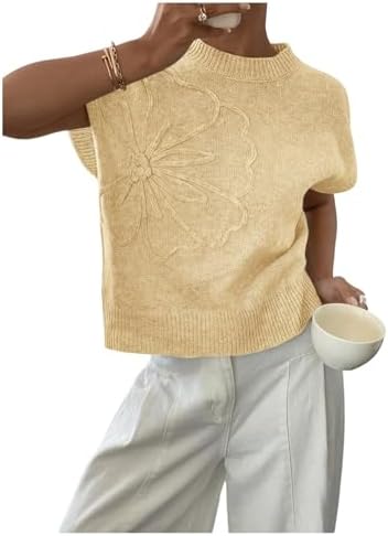 SOLY HUX Women's Short Sleeve Business Casual Sweater