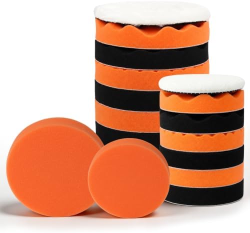 AUXKO Car Buffer Polishing Pads Kit, 14Pcs 5"/6" Waxing Foam Wool Pads
