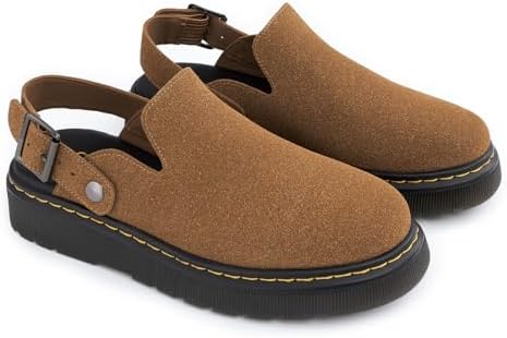 Athlefit Women's Slip On Suede Clogs with Back Strap