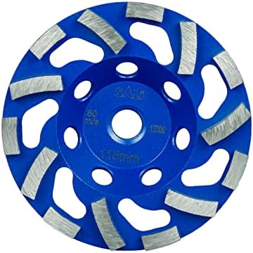 SALI 4.5 Inch Concrete Grinding Wheels 14 Turbo Diamond Segments 5/8-11 Arbor Diamond Grinding Wheel Fit for Paint, Epoxy, Mastic Coating Removal with CDB New Technology