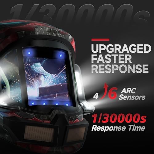 ANDELI Auto Darkening Welding Helmet with Light,Upgraded Solar Powered