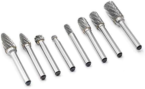 Carbide Burr Set with 1/4''(6.35mm) Shank Double Cut 8pcs