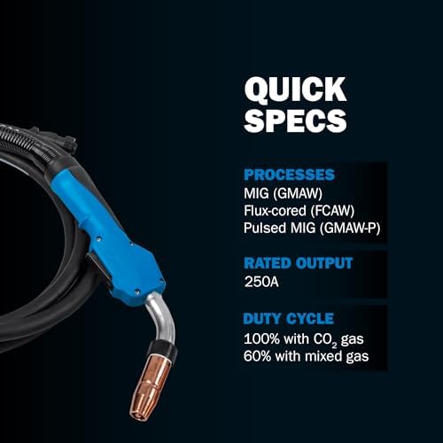 Miller MDX™-250 MIG Welding Gun, Air-Cooled, 15 ft Cable, 250A