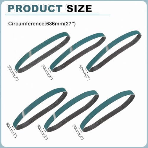 HARFINGTON 2 x 27 Inch Sanding Belts, 10 Pcs 80/120/240/400 Grit Zirconia Abrasive Belt Sander File Belt for Woodworking, Metal Polishing, Knife Sharpener