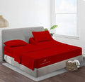 JS Sanders Collection Split Head Sheet Set King Size,Blood Red