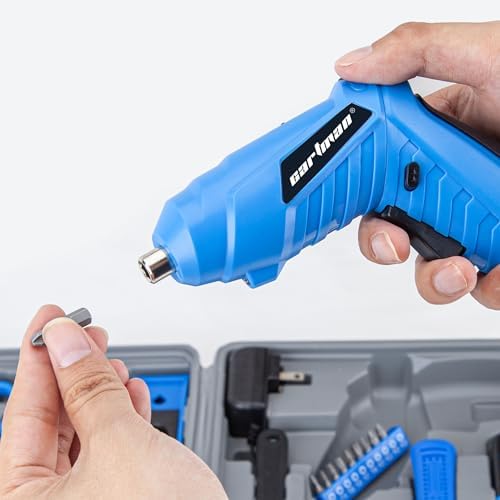 CARTMAN 149-Piece Tool Set, Blue Cordless Screwdriver, Home Repair Tool Kit