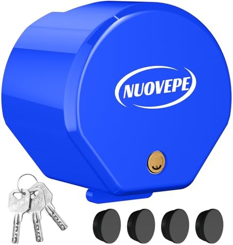 Heavy Duty Anti Theft Trailer Lock, Universal Fit 1-7/8", 2" and 2-5/16" Couplers, Reinforced Solid Steel Tow Lock for Trailer Tongue, Hitch Lock for RV, Cargo, Boat, Camper, Utility (Blue)