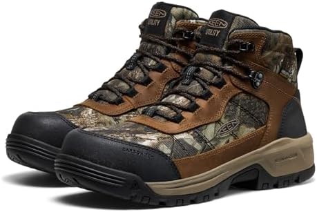 KEEN Utility Men's Skokie Hiker Style Mid Height Composite Toe 90 Degree Waterproof Work Boots