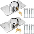 Lawei 2 Pack Van Door Lock, 73MM Heavy Duty Hidden Shackle Puck Lock with Hasp, Solid Steel Door Locks with 4 Keys for Vans, Trucks, Gates, Trailer, Garage, Cargo & Sliding Van, 6-Pin Brass Cylinder