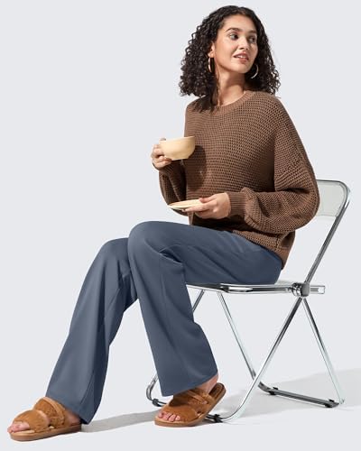 G4Free EverGoing Fleece Lined Wide Leg Pants for Women Dressy Work Casual