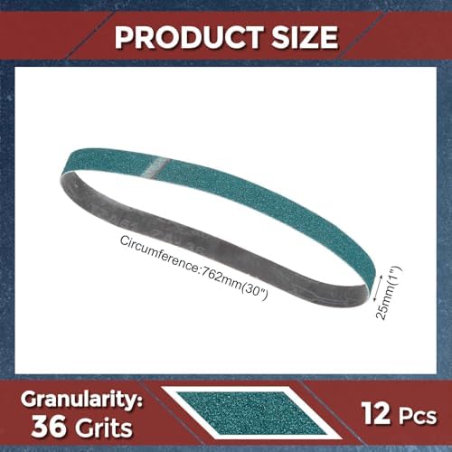 12 Pcs Sanding Belts 1 x 30 Inch 36 Grit Zirconia