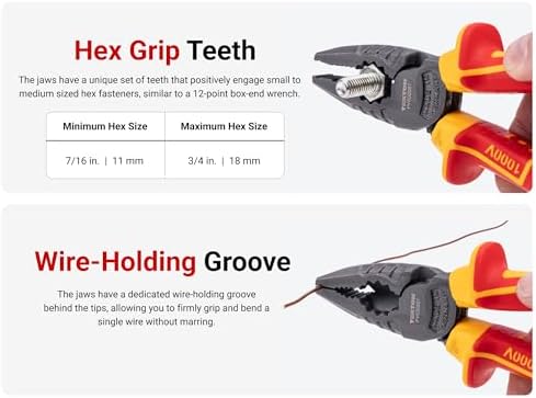 TEKTON 7 Inch Insulated Combination Pliers | PVG30007