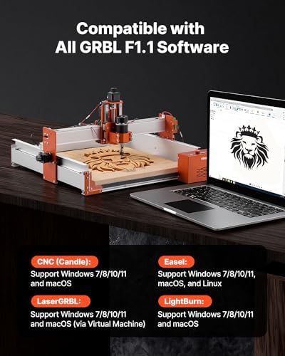 VEVOR CNC Router Machine, 100W Spindle, 3-Axis Wood Engraving Milling Machine, with 15.75 x 15.75 x 3.74 in Working Area, Linear Rail, Aluminum Alloy Structure, for Wood Acrylic Carving Cutting