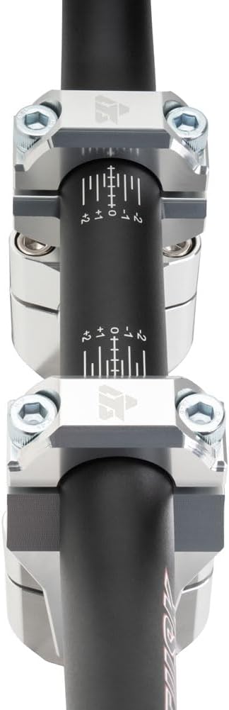 Tusk 2" Pivoting Bar Risers for Motorcycle & Dirt Bike – 7/8" Clamp to 7/8" or 1-1/8" Handlebars – Universal Fit, Silver