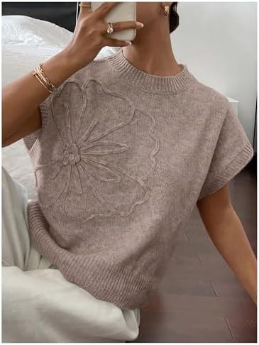 SOLY HUX Women's Short Sleeve Business Casual Sweater
