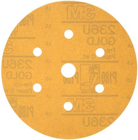 3M Hookit Gold Disc Dust Free 236U, 01079, 6 in, P180 Grade, 100 Discs, Automotive Abrasive Discs