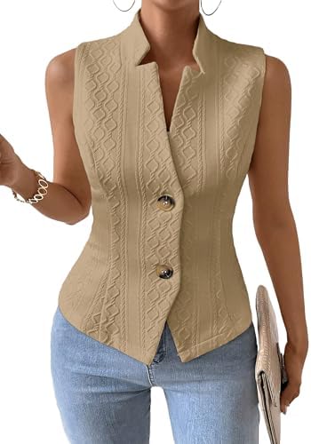 Mina Self Women's Sleeveless Sweater Vest,Knit Stretchy Dressy Casual Top