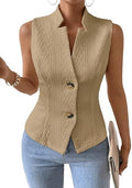 Mina Self Women's Sleeveless Sweater Vest,Knit Stretchy Dressy Casual Top