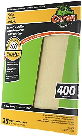 Gator CeraMax 9" x 11" Ceramic Sanding Sheets, 400 Grit, 25 Pack