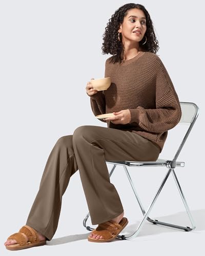 G4Free EverGoing Fleece Lined Wide Leg Pants for Women Dressy Work Casual