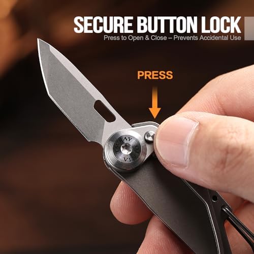 TACRAY Vinto 5-in-1 Titanium Keychain Multitool Mini Pocket Knife, Grey