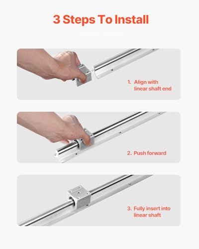 VEVOR Linear Rail, 2PCS SBR20-1500mm, Linear Slide Rail, 4 PCS SBR20UU Bearing Block CNC Kit Linear Rails and Bearings Kit CNC Rails Linear Rail Set, for Automated Machines and Equipment