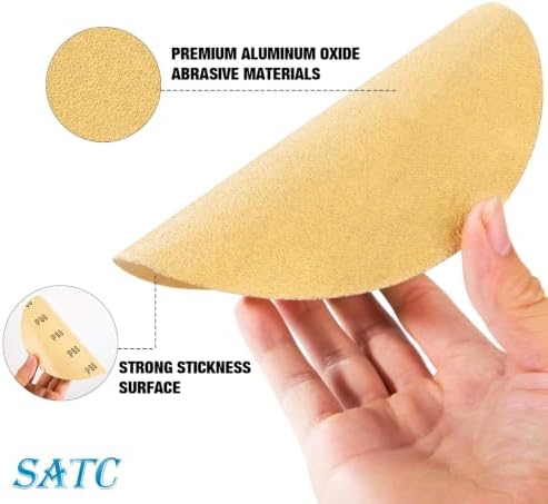 S SATC 200 PCS 6 Inch PSA Sanding Discs 80 Grit Adhesive Backed Aluminum Oxide Sandpaper Self-Stick Automotive Sanding Paper for DA Sander