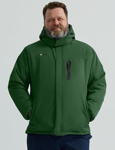 GEMYSE Men's Winter Ski Jacket Waterproof Snow Coat with Detachable Hood