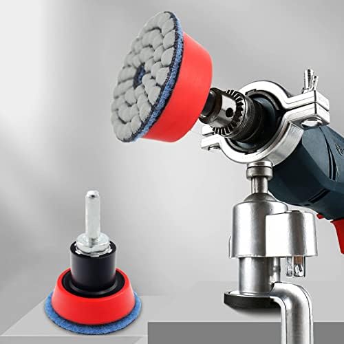2 Inch Diamond Polishing Pads with 7Pcs Dry Wet Granite Stone Polish Pad Kit for Drill，50-3000 Grit Polishing Pad (5Pcs 50#（Dry/Wet）)