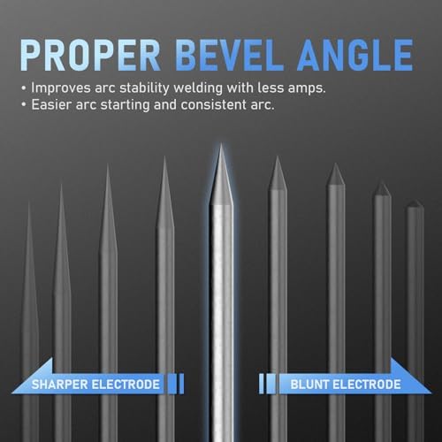YESWELDER TIG Tungsten Electrode Pre-Sharpened Welding Tungsten Rod 2% Lanthanated 1/8" x 7" (Blue, WL20/EWLa-2) 10-pk