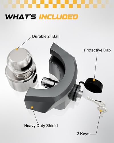 RETRUE Heavy Duty Trailer Lock for 2 inch Ball Hitch Coupler, Gray
