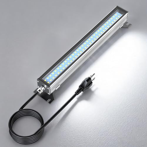 Led Industrial Machine Tube Light， 20W IP67 Explosion Proof Work lamp, CNC Interner Lighting, Long Wire with Plug for Machine Tools and Lather,110V to 220V Universal (40W)