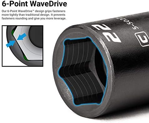 Capri Tools 1/2 in. Drive Shallow and Deep Impact Socket Set, SAE, 7/16 to 1-1/4 in, 28-Piece with Billet Aluminum Socket Rail (CP55000-28SSDR)