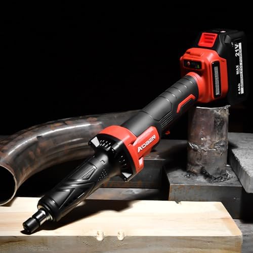AOBEN Cordless Die Grinder, 25,000 RPM Electric Straight Grinder Tool with 2 x 4.0Ah Batteries & Charger, 1/4" Collet, 3-Speed Heavy-Duty for Metal Grinding, Polishing, Welding Repair, Tool Case