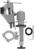 2-in-1 360° Rotatable Bench Vise Woodworking Table Clamp with Drill Press Mount, Portable Small Workholding Device for Workshop, Welding, and DIY Tasks