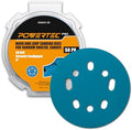 POWERTEC PRO 50PK, 5 Inch Sanding Discs Hook and Loop, 40 Grit, Ceramic Orbital Sander Sandpaper for 5 & 8 Hole Random Orbital Sanders - Automotive, Paint, Metal, Woodworking (45304C-50)